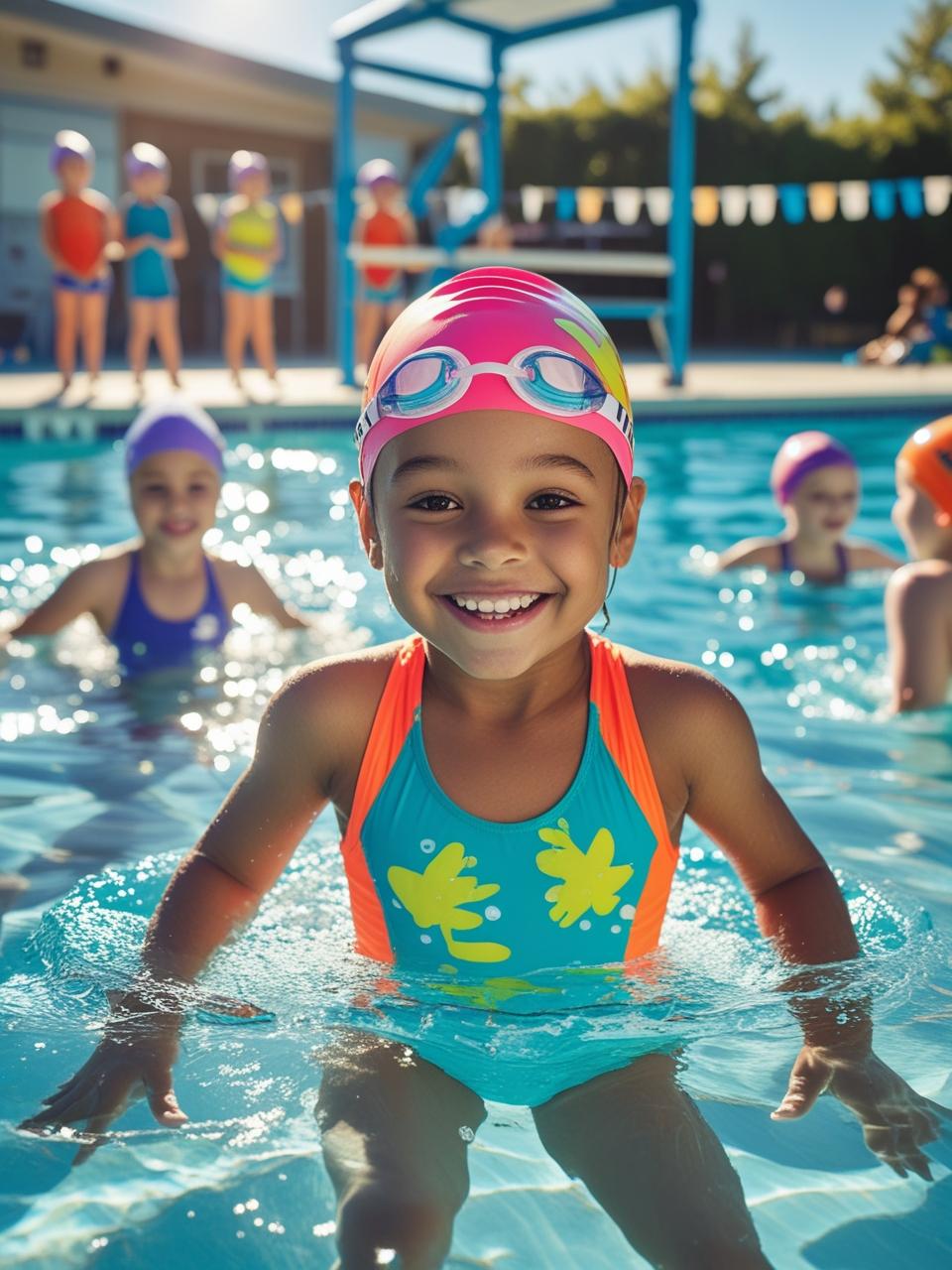 image d'enfant qui nage dans une piscine dans le cadre d'un cours d'apprentissage de natation avec une ecole image d'enfant qui nage dans une piscine dans le cadre d'un cours d'apprentissage de natation avec une ecole